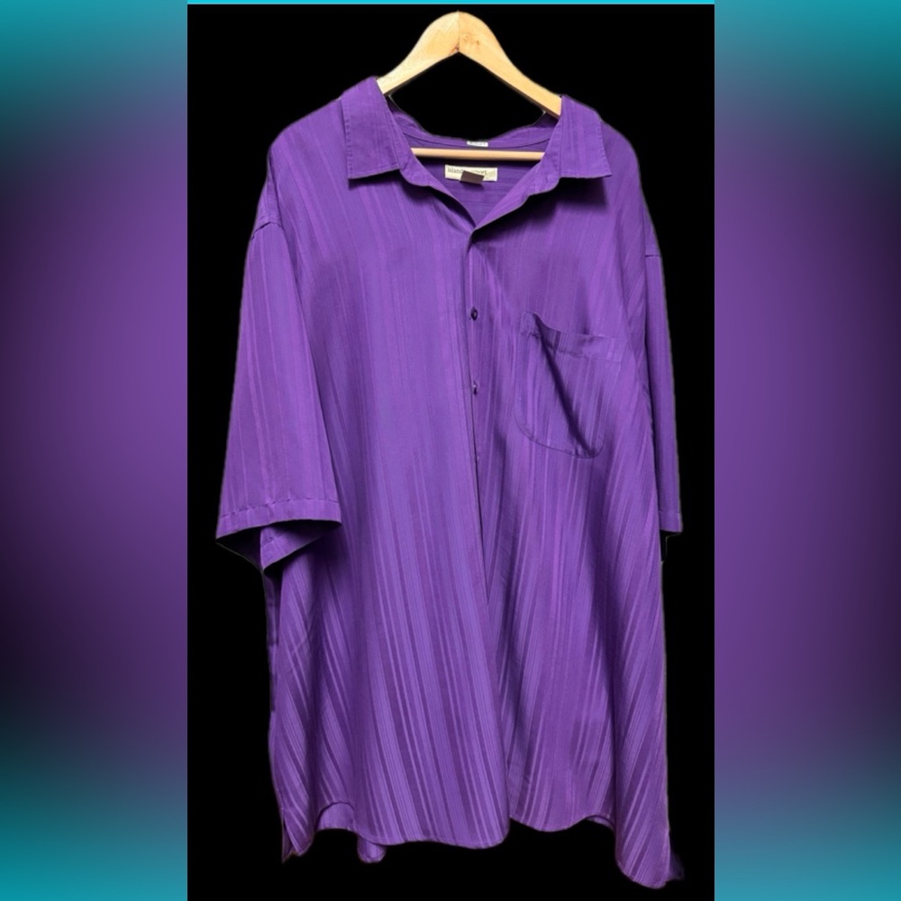 DXL Island Passport size 4XLT purple button down shirt. Big & Tall. Many more…